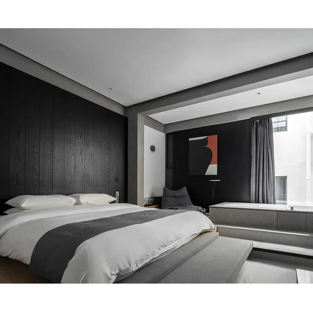 #Modern Contemporary Hotel Bedroom Furniture Set Wood Panel Eco-Friendly Durable Luxury