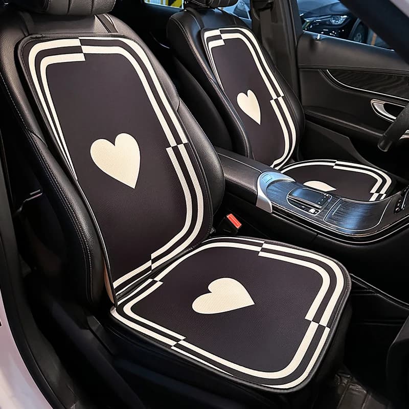 New Four Seasons Universal Fashion Heart Ice Silk Rear Backrest Cushion Protective Car Seat Cushion