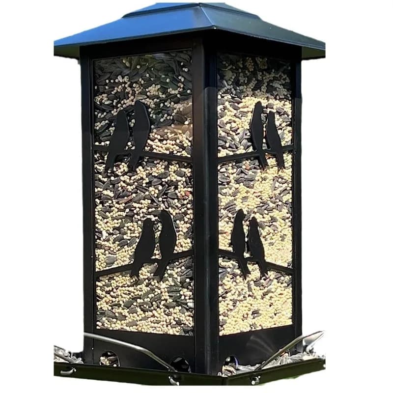 Vertical hanging outdoor metal wrought iron wild bird water feeder hummingbird feeder