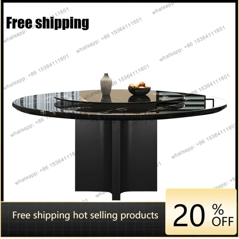 YJ Italian light luxury marble dining table modern simple small apartment high-end round dining table