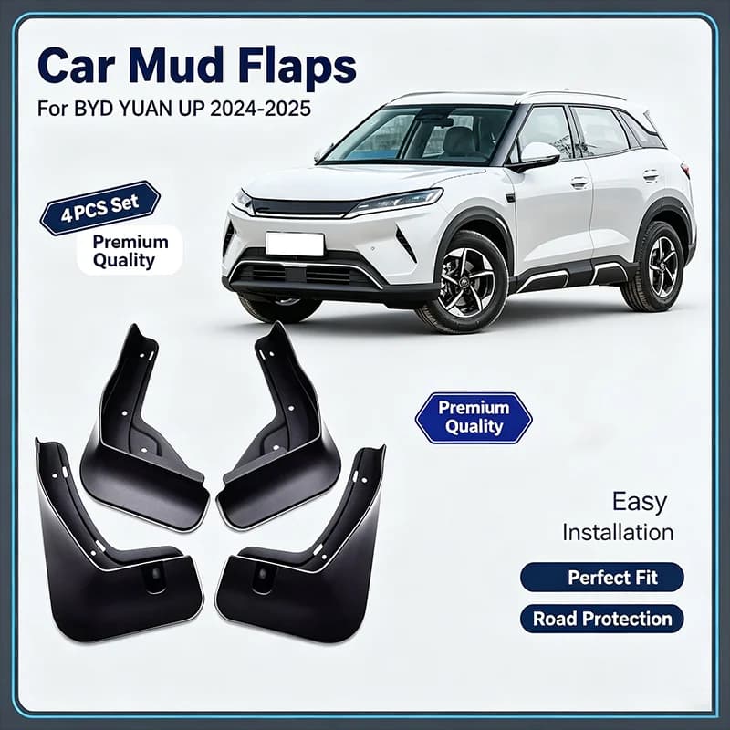 For BYD YUAN UP 2024-2025 4PCS Mud Flaps Splash Guards Front Rear Wheel Fender Mudguards Car Exterior Protection Accessories