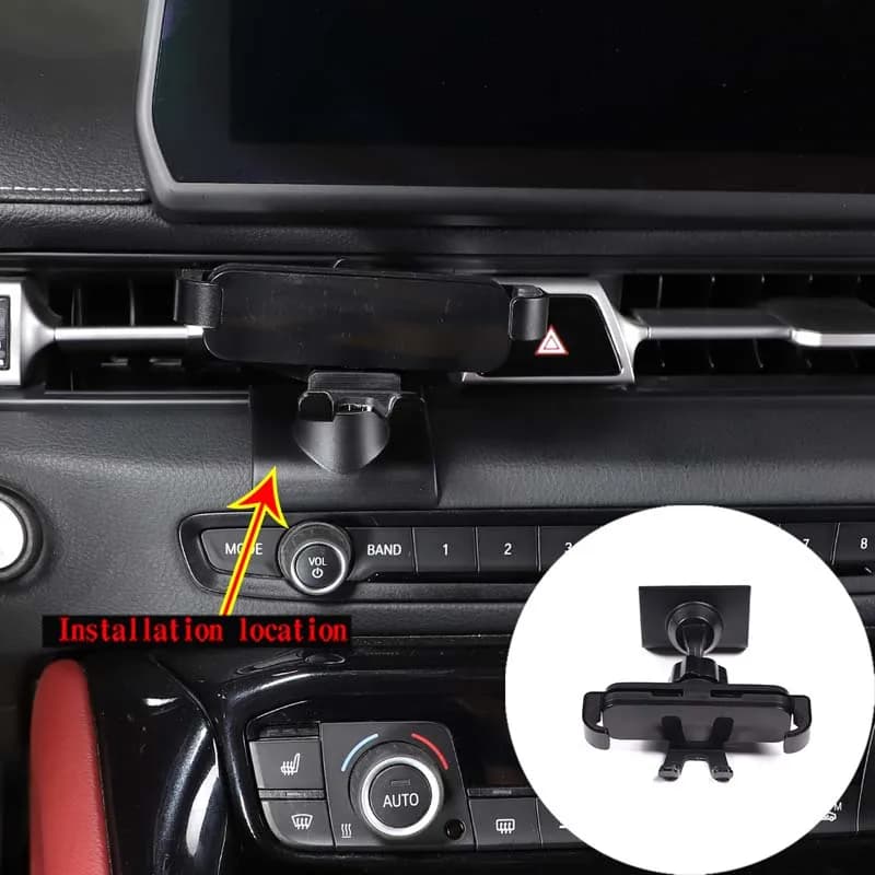 Black ABS Dashboard Air Vent GPS Phone Holder Stand For Toyota GR Supra A90 MK5 2019-2022 Navigation Mount Parts