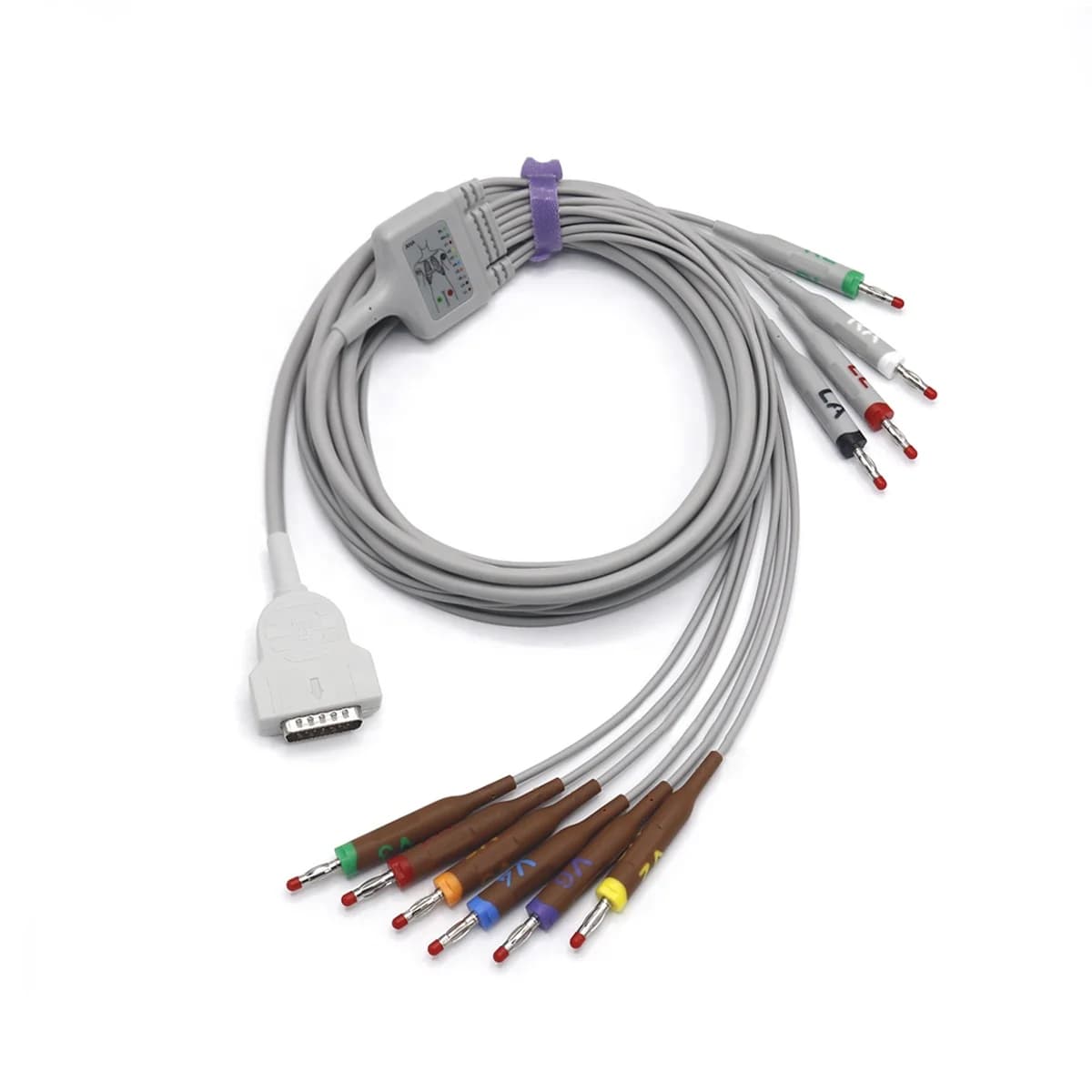 10-Lead AHA Banana 4.0 EKG cable for MAC 500/1100/1200/1200ST SK1106B