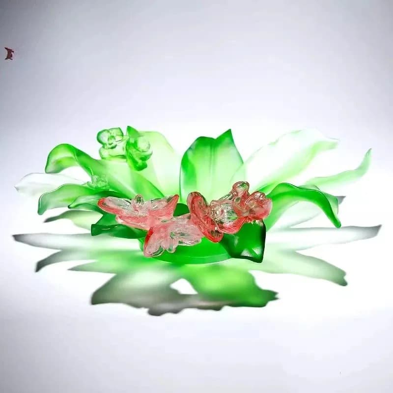 Light luxury high-end glazed Phalaenopsis art ornament dining table coffee table fruit plate decoration living room
