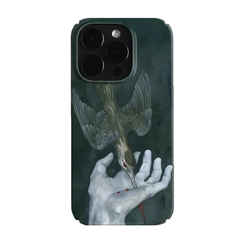 Green Piercing Palm Art Phone Case for IPHONE 17 Air 16E 15 PROMAX 14 Plus 13 12 MINI 11 PRO 16Plus XR XS SE Acrylic Phone Cover
