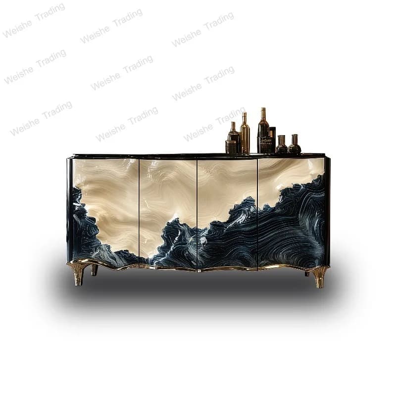 New Chinese style original design art entrance cabinet special-shaped decorative dining side cabinet aesthetics entrance table