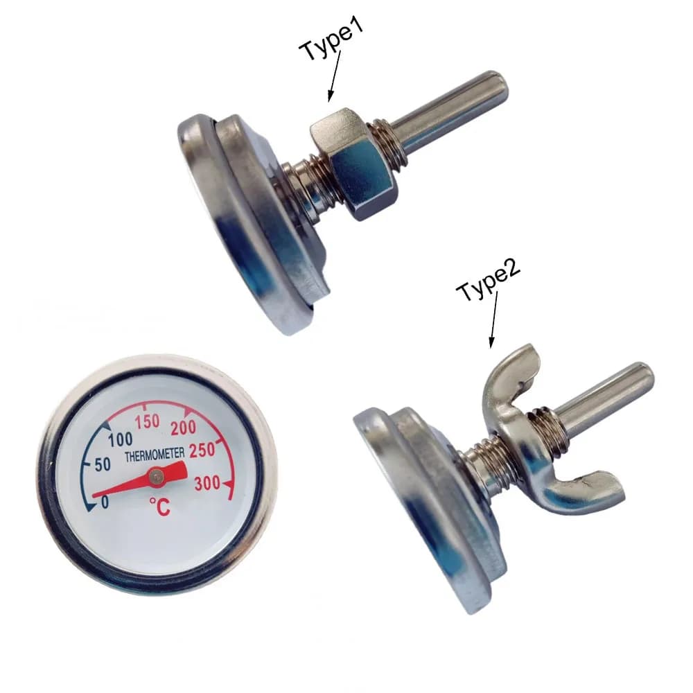 JX-15F Barbecue Thermometer Metal Dial Display BBQ Grill Temperature Gauge Oven Kitchen Household Temperature Meter