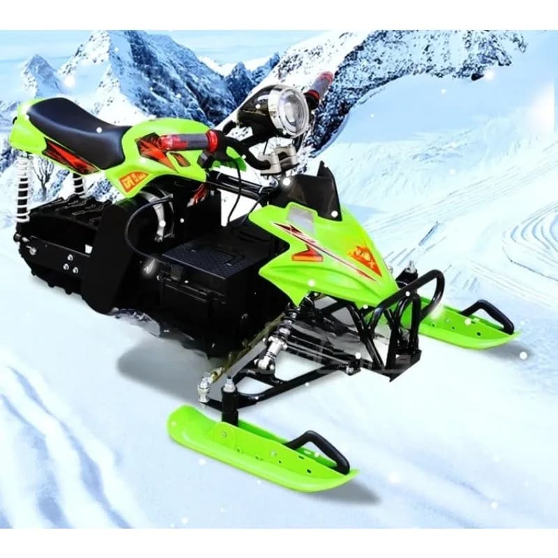 Electric snowmobile, non-slip crawler ski