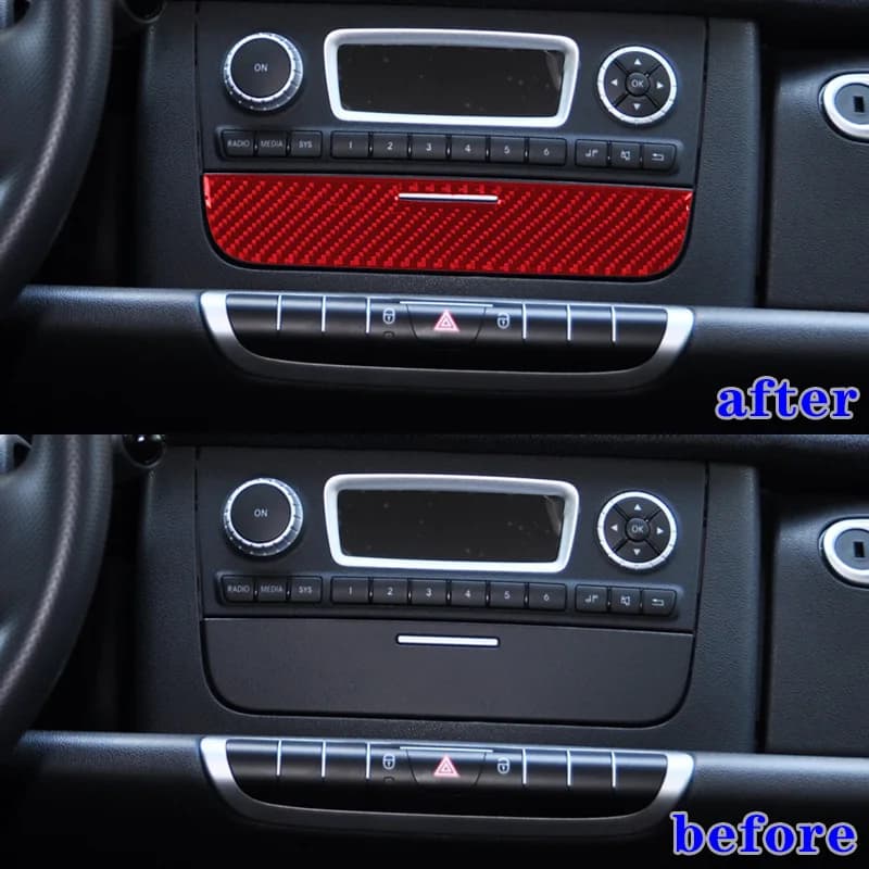For 11-15 Mercedes-Benz Smart Fortwo Car Interior Modification Carbon Fiber Radio Bottom Sticker