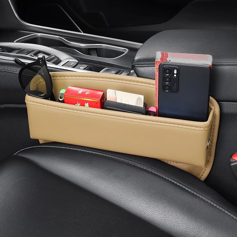 Car Seat Side Slit Crevice Storage Box For Volvo V40 T4 T5 Drive-E Cup Key Card Phone Portable Organizer Bag Styling Accessories