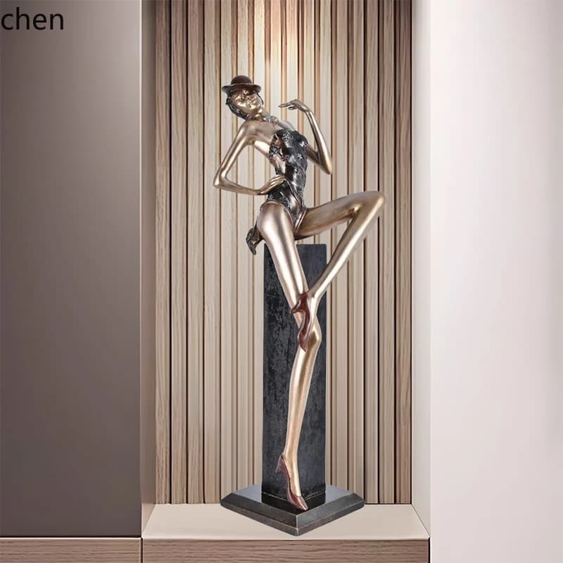 HT  porch long tall humanoid sculpture ornament aisle niche art decoration
