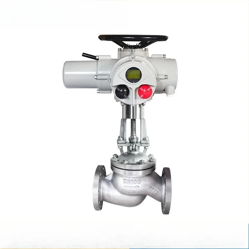 DC type globe valve RS485 electronically controlled actuator high temperature and high pressure stainless steel flange