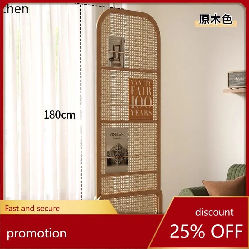 ZML Partition Screen Sofa Side Living Room Entrance Door Blocking Movable Rattan