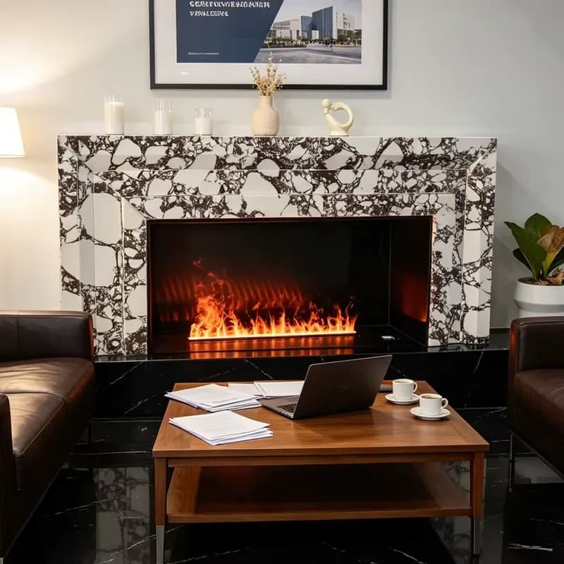 3D Water Vapor Fireplace AF90 Multi Color | APP Control | Safe 24V Electric Fireplace