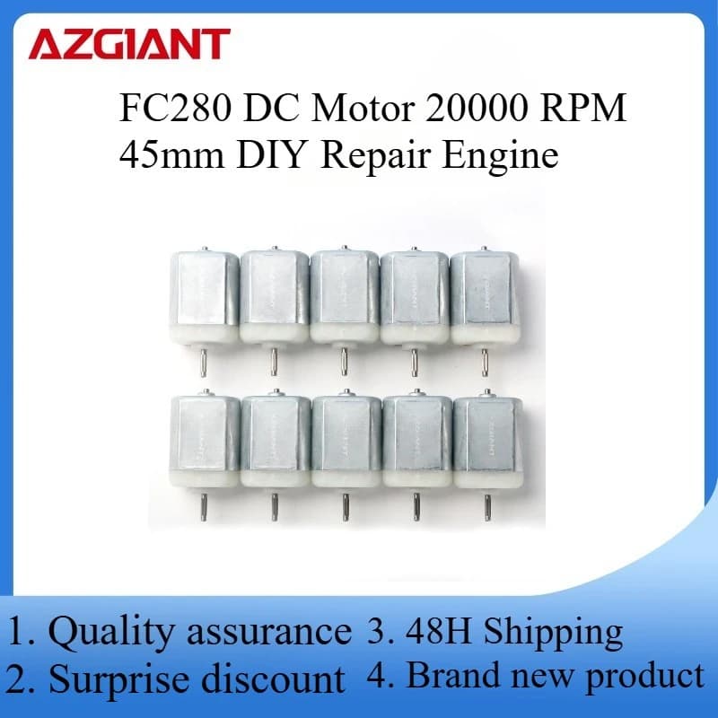 10PCS FC280 DC Motor 20000RPM 45mm DIY Repair Engine For Car Replacement Power OEM Accesseries Reverse Rotation Toy High Quality