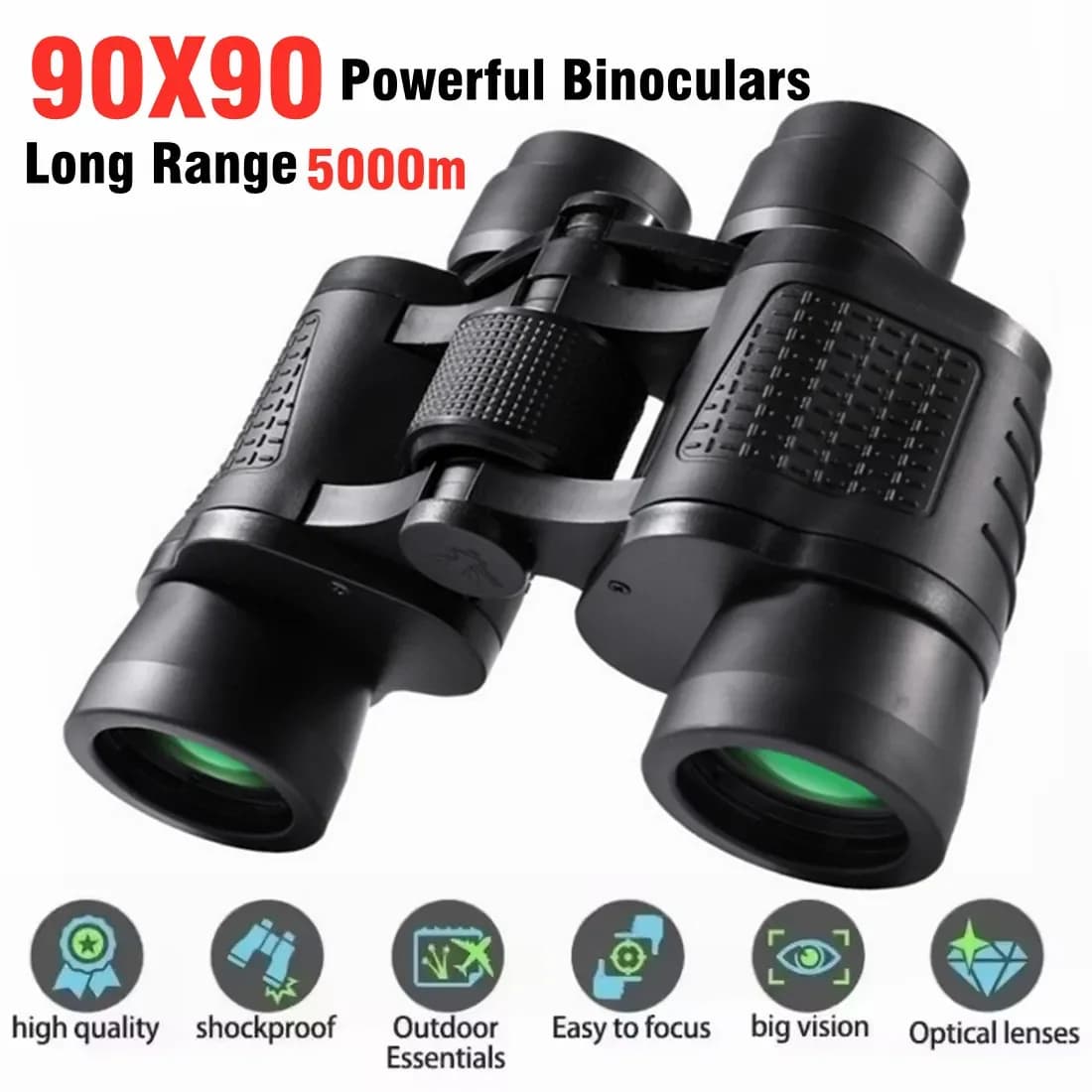 90X90 Powerful Binoculars Long Range Telescope Zoom HD BAK4 High Magnification Professional Monocular for Camping Hunting Travel