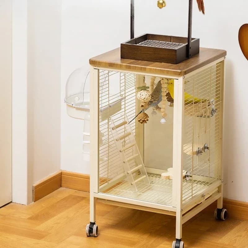 Bird cage New parrot cage Household splash-proof glass Xuanfeng peony special luxury large villa cage