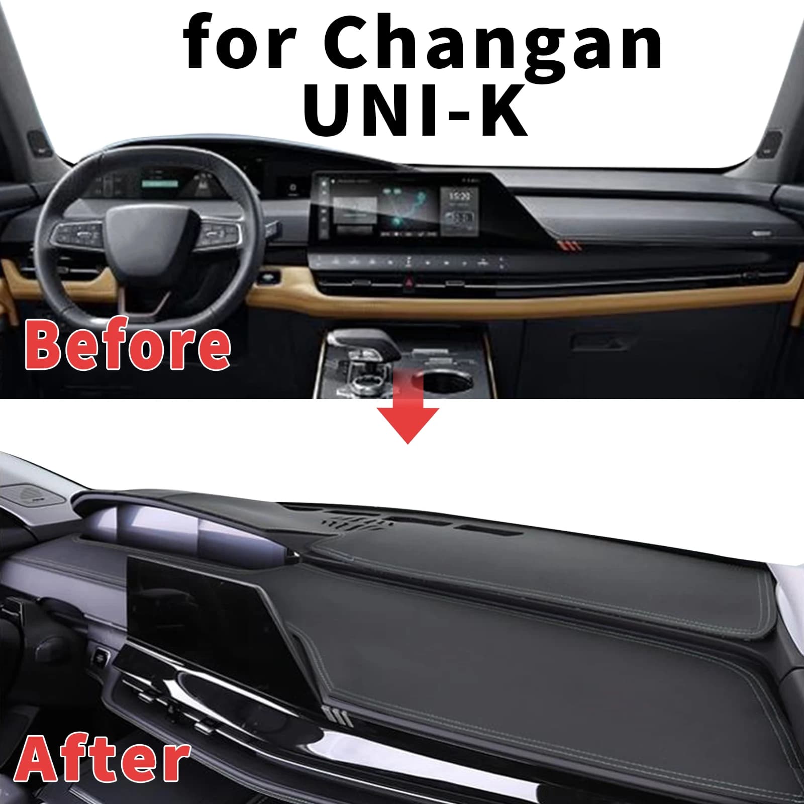 for Changan UNI-K 2025-2021 Dashboard Cover Sun Shade Protector Dashmat Anti-Glare UV Block Carpet Mat Automotive Dash Mat