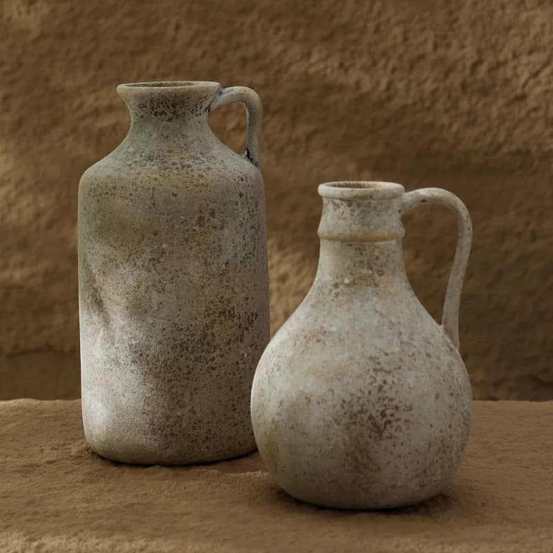 Retro Style Pottery Vase for Dried Flower Grass Wabi Sabi Modern Nordic Pot Home Book Shelf Decoration Living Room Decor