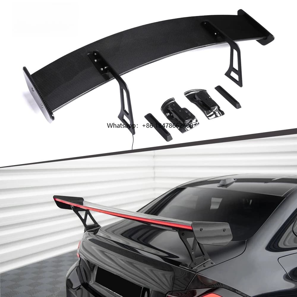 Dry Carbon Fiber Max Style Rear Swan Neck Wing LED Light for G80 M3 G82 G83 M4 M2 G42 M240i Trunks Rear Spoiler Splitter Lip