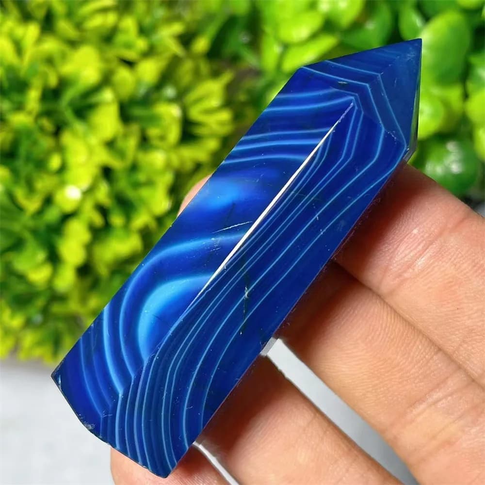 Blue Lace Agate Tower Point Wand Crystal Specimen Stone Quartz Natural Obelisk Mineral Symbiont  Home Decoration Ornaments