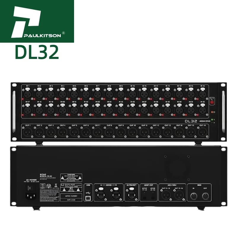 Stagebox with 32 Inputs 16 Outputs Pa System for Stage Music Sound Equipment Use with M32 Live Digital Mixer