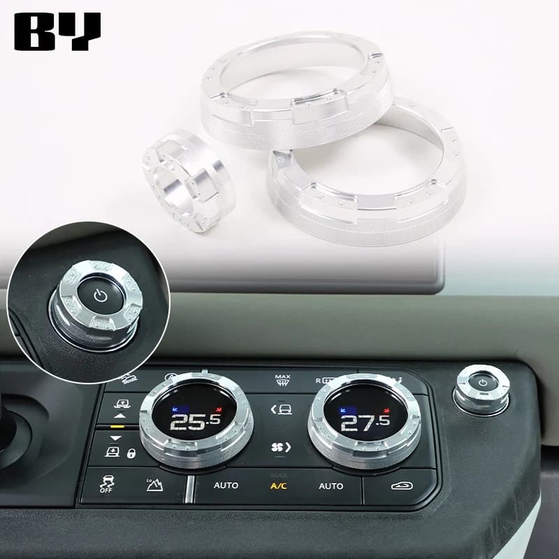 Car Center Console Air Conditioning Volume Knob Ring Cover Trim For Land Rover Defender 110 2020-2024 Accessories