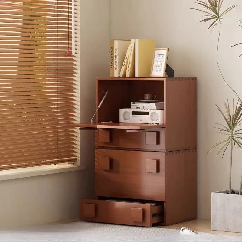 Medieval solid wood chest, bedroom locker against the wall, living room storage cabinet