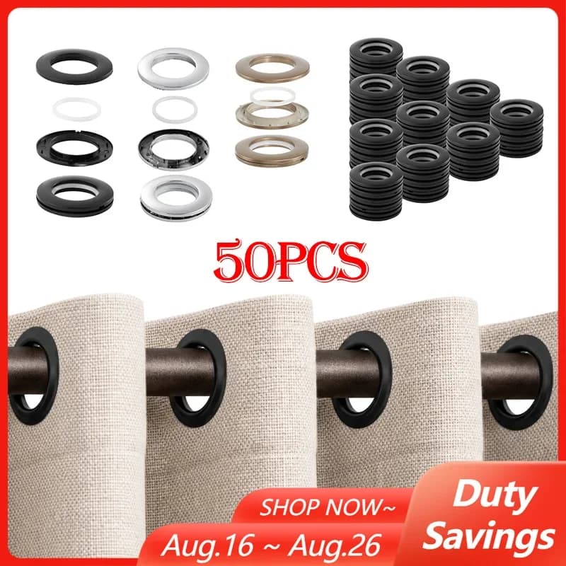 50PCS Curtain Eyelet Ring Inner Diameter 40mm Roman Rod Low-Noise Sliding Ring Curtain Grommets Curtain Accessories