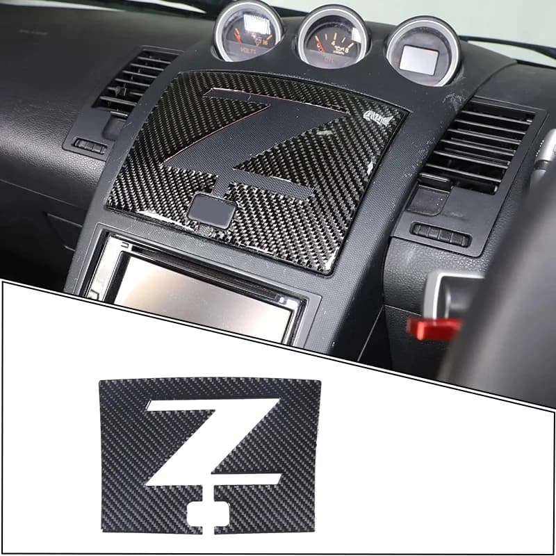 For Nissan 350Z 2003-2006 Soft Carbon Fiber Car Navigation Screen Switch Panel Decoration Sticker Protection Car Accessories