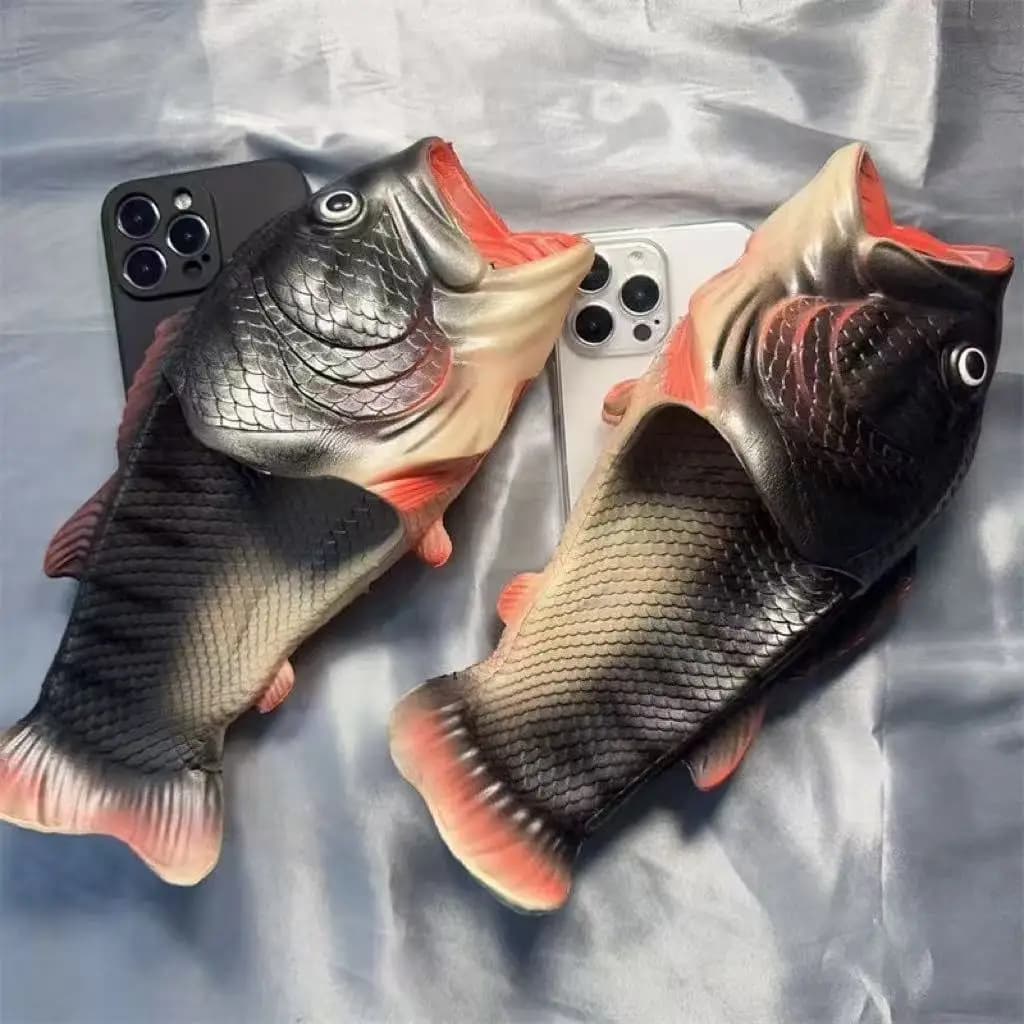 Tik Tok-style Funny Ugly Fish Slipper Phone Case, Perfect Gag Gift for iPhone 7, 8, 11, 12, 13, 14, 15, 16,17 Pro Max.