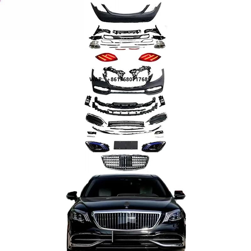 CLY Car Body Kits for S Class W222 14-17 Upgrade W222 18-20 Body Kit Front Rear Bumper Fenders Hood Grill