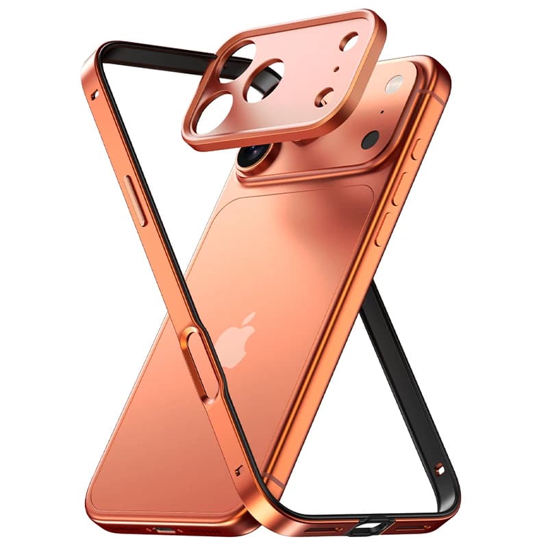 Aluminum Metal Hybrid Silicone Bumper Phone Case For iPhone 17 Pro Max 17 Air Alloy Metal Lens Protect Shockproof Cover
