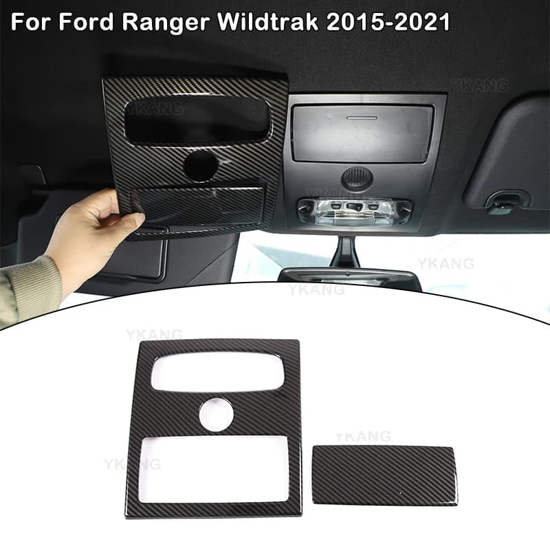 ABS Carbon Fiber For Ford Ranger Wildtrak T6 T7 T8 2015-2021 Car Front Rear Reading Light Lamp Cover Trim Frame Sticker Parts