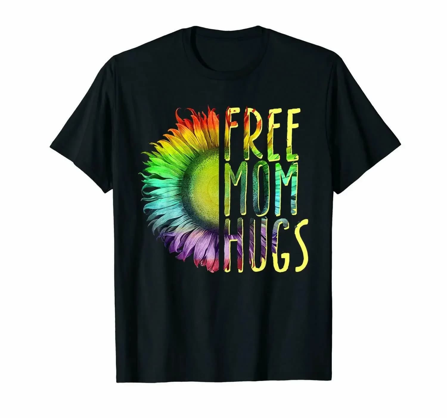 Womens Free Mom Hugs Shirt - LGBT Rainbow T-Shirt Size S-3XL