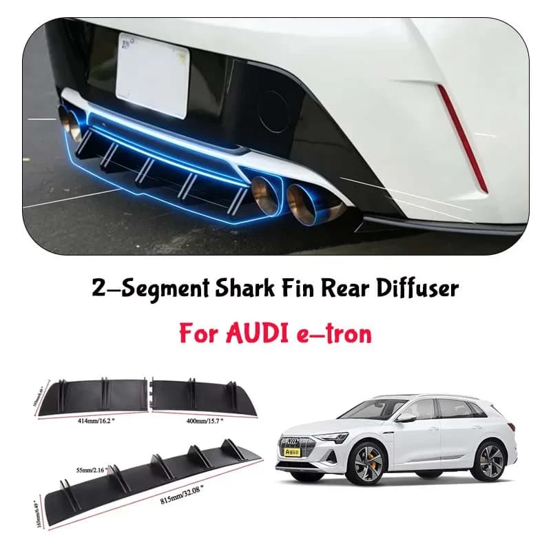For AUDI e-tron Shark Fin Rear Diffuser Split Chassis Spoiler Auto Aerodynamic Parts Aerodynamic Modification