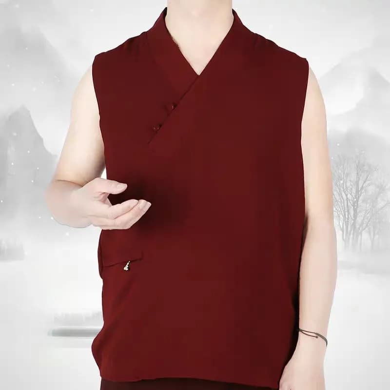 Tibetan Buddhism Lama Tops Monk Clothes Buddhist Clothing Summer Thin Chinese Shirt Men Hanfu Cotton Soft Vest