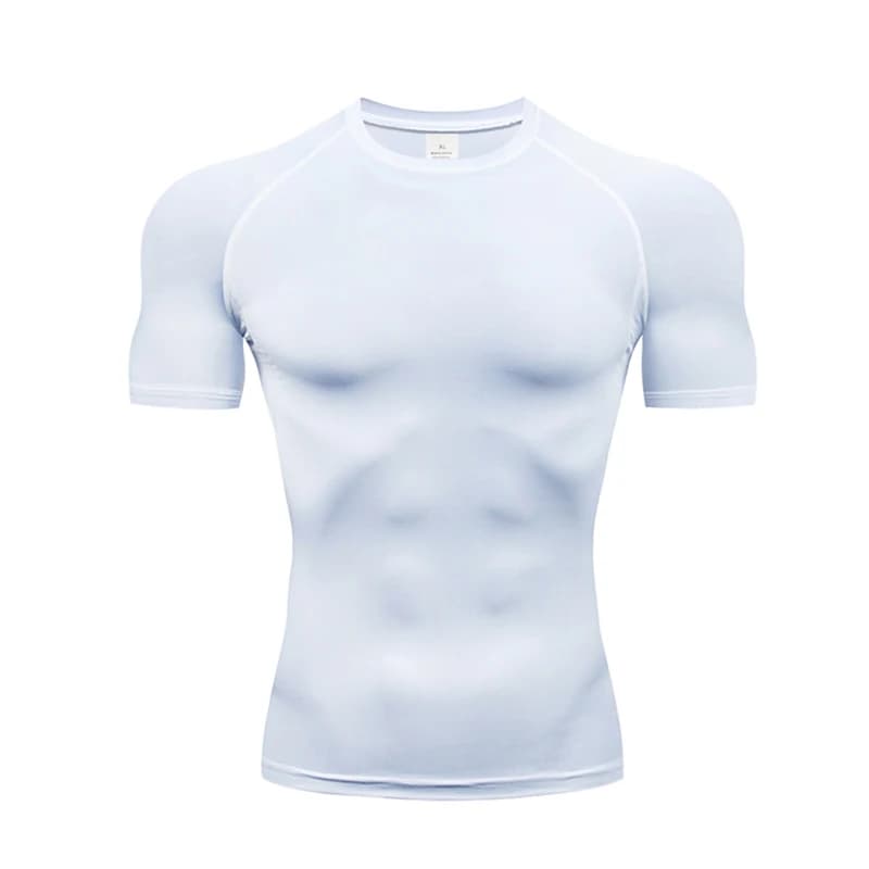 Men's LONSDALE Sports Tight Fitting Clothes, Fitness Running Training Clothes, Elastic Quick Drying Clothes, Short Sleeved T-shi