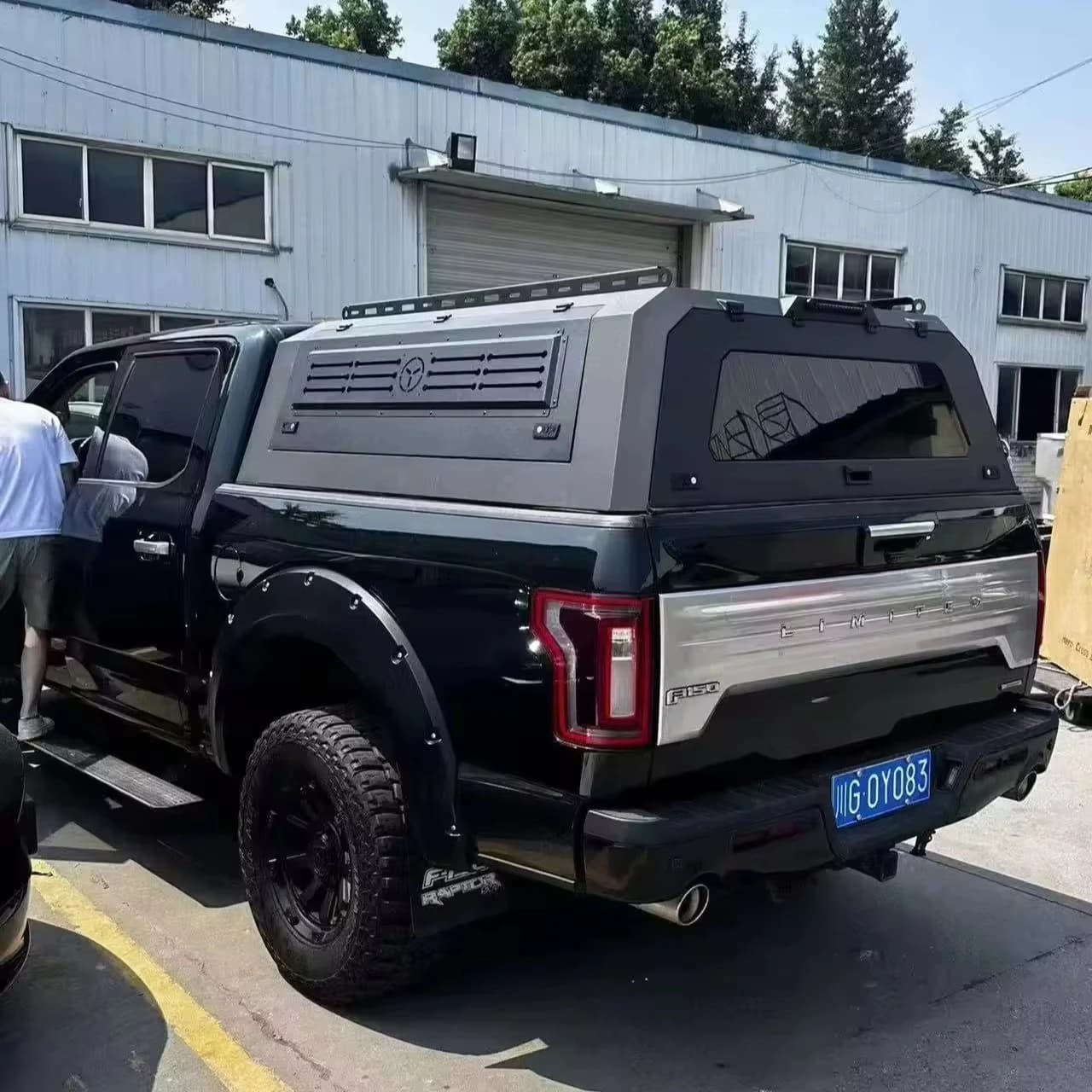 Aluminum Alloy Folding Pickup Hardtop Truck Canopy for for Ford F150 Camper Shell No Drill Installation Snap