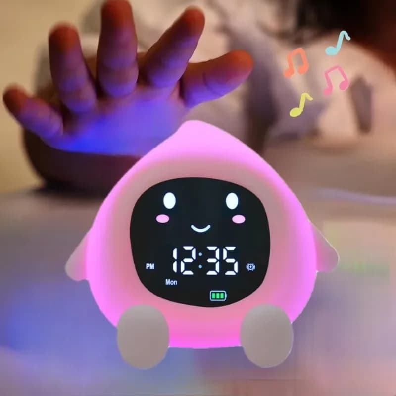 Fruit-shape Kids Alarm Clock 6-in-1sleep Trainer Touch Night Light Silent Timer Cute Bedroom Decor For Toddlers & Children​