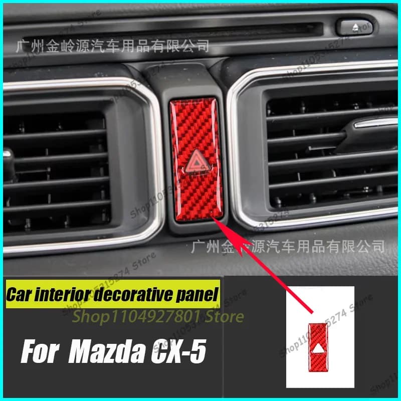 Suitable for Mazda CX-5 Red Carbon Fiber Warning Light Panel Decorative Stickers Car Interior Modification Accessories