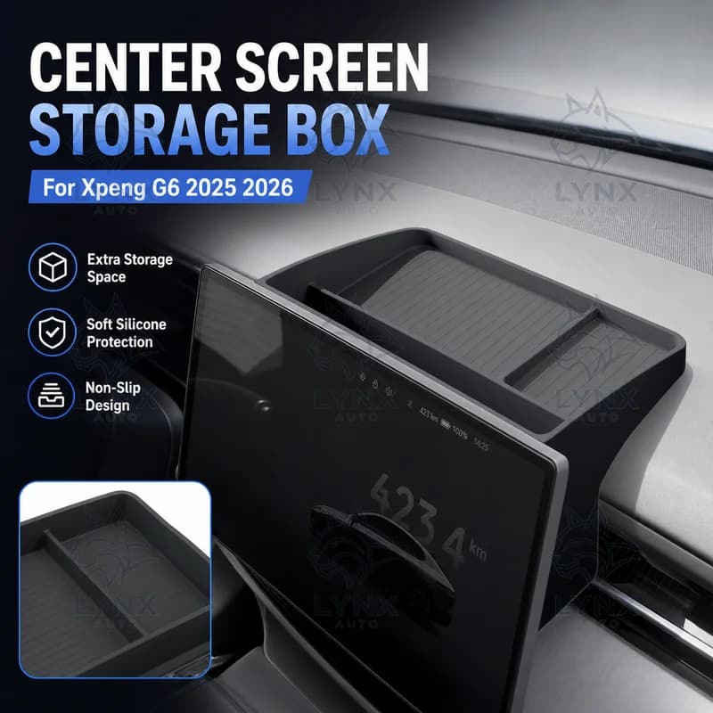 For Xpeng G6 2025 2026 Center Console Screen Rear Storage Box Organizer Car Accessories Decoration Modification