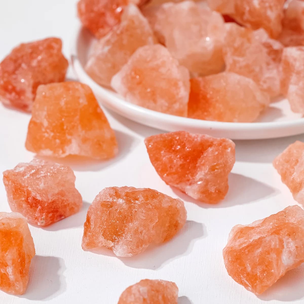 F2 100g/bag Natural Crystal Himalayan Orange Salt Raw Stone Diffuser Minerals Specimen Raw Mineral Decorative Irregular Stone