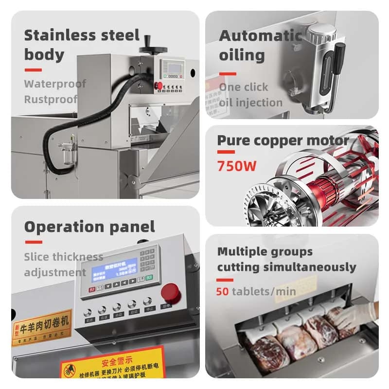Commercial Professional Automatic Meat Slicer Stainless Steel Electric Fresh Meat Cutting Machine Factory Price Used For Farm