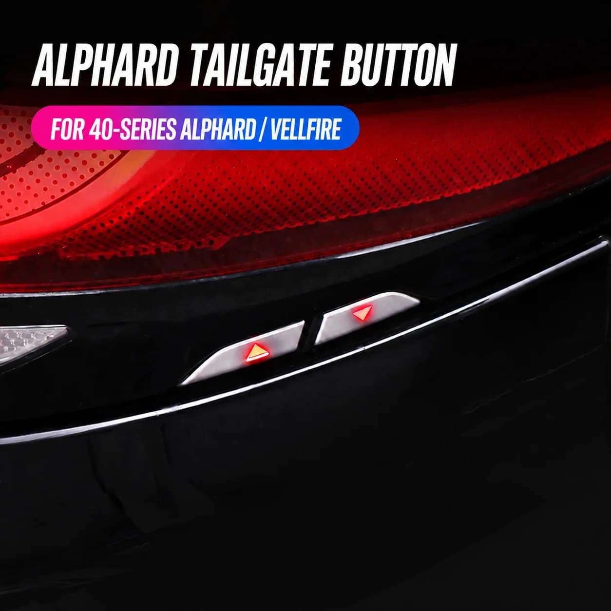 Car  Illuminated Tailgate Button Trim for Toyota Alphard Vellfire 40 Series Rear Trunk Switch Cover Set 4PCS