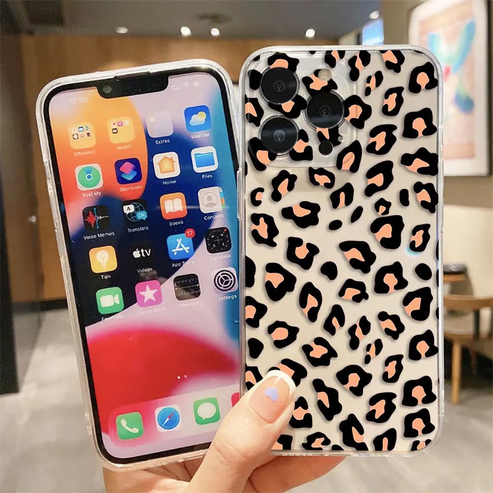 Zebra Pattern Leopard Print Clear Phone Case For iPhone Apple 17 AIR 17E 16E 16 15 14 Plus 12 13 11 XR SE4 Pro Max Case Cover