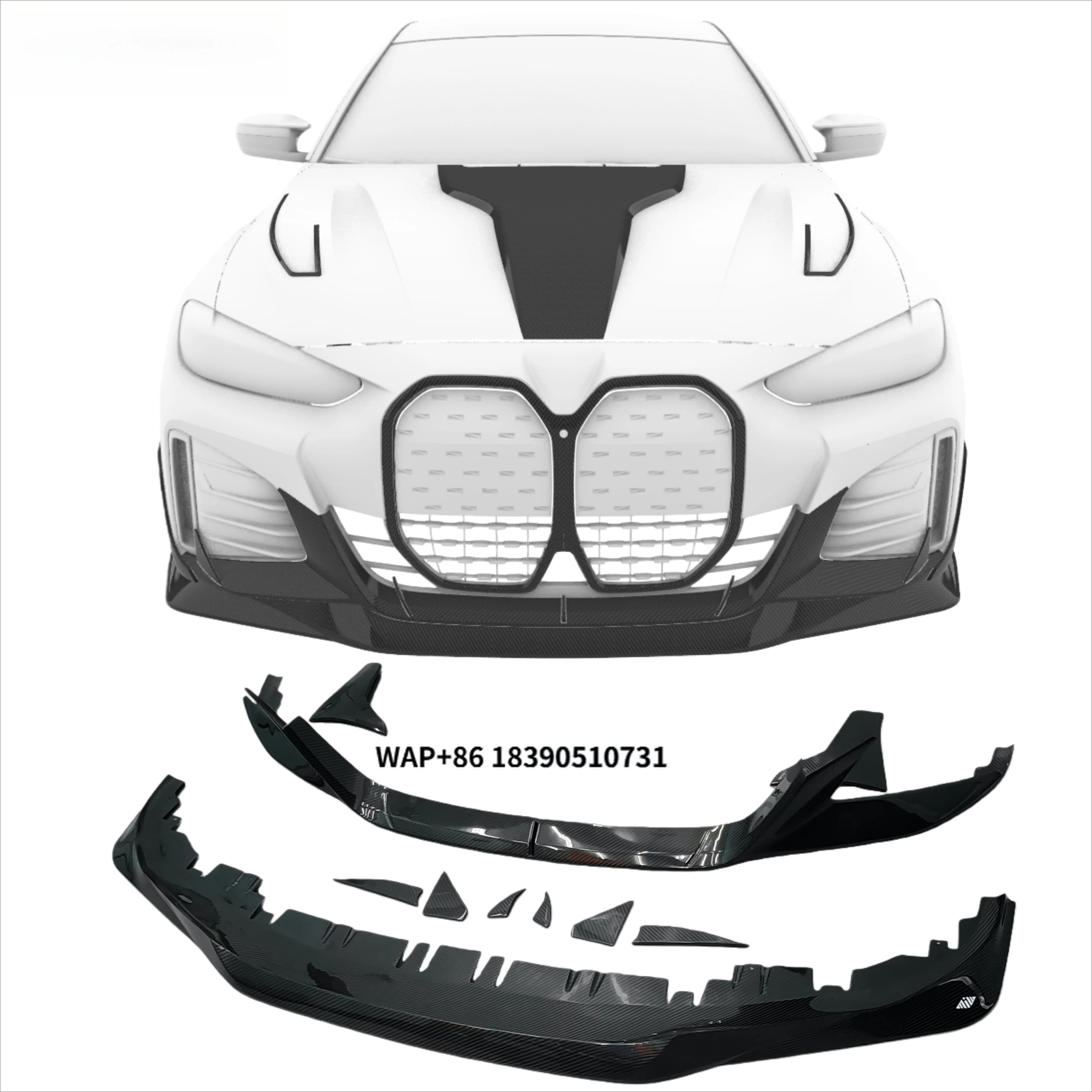Top-quality Dry Carbon Fiber for I4 AMANS Design Front Lip Aero Body Kits