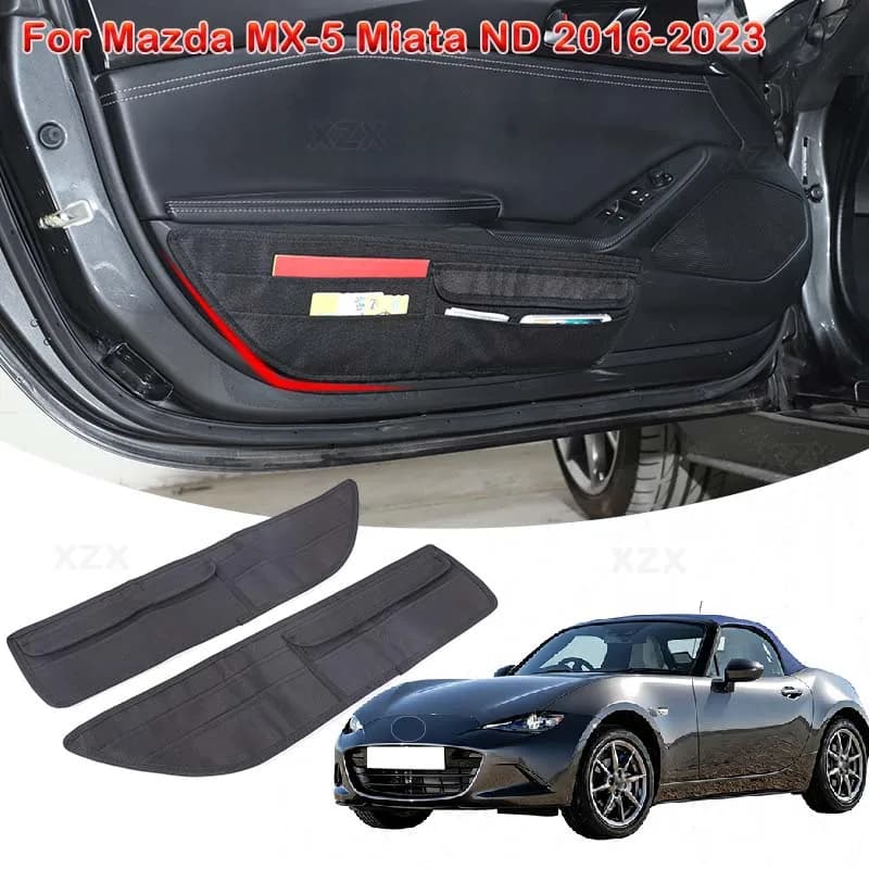 For Mazda MX-5 Miata ND 2016-2023 Car Front Door Storage Bag Car Tailgate Storage Bag Zipper Tool Box Car Accessory
