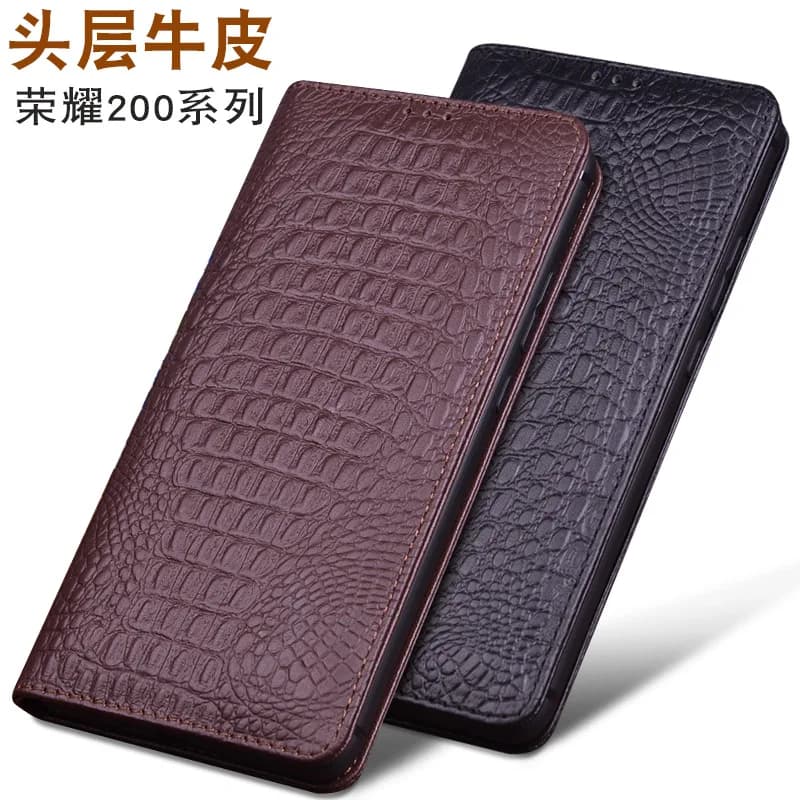 Wobiloo Luxury Genuine Leather Wallet Cover Business Phone Cases For Honor 200 Honor200 Pro Credit Card Money Slot Case