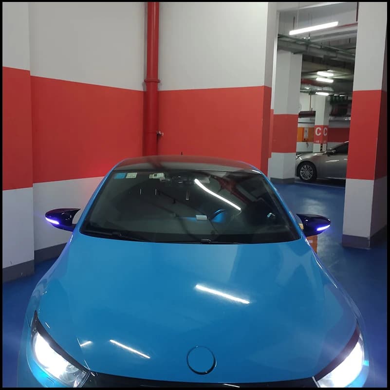 For Volkswagen VW Scirocco 2009-2018 Rearview Mirror Cover Caps Trim With Horn Decorative Frame Car Styling Auto Accessories